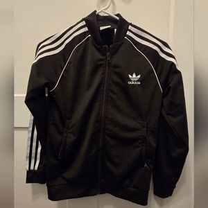 Kids Adidas Black Jacket with White Accents